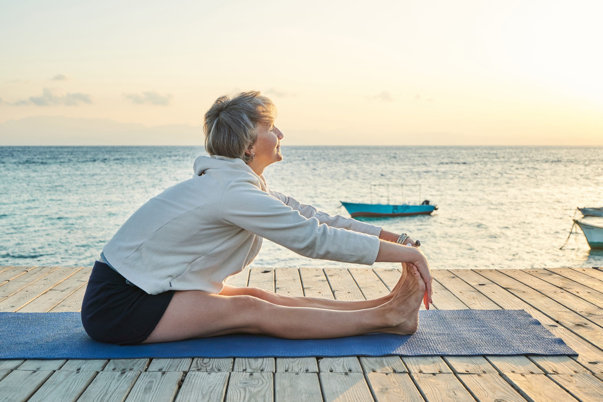 senior woman doing yoga