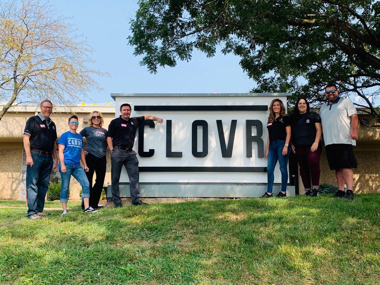 clovr employees outside the new production facility