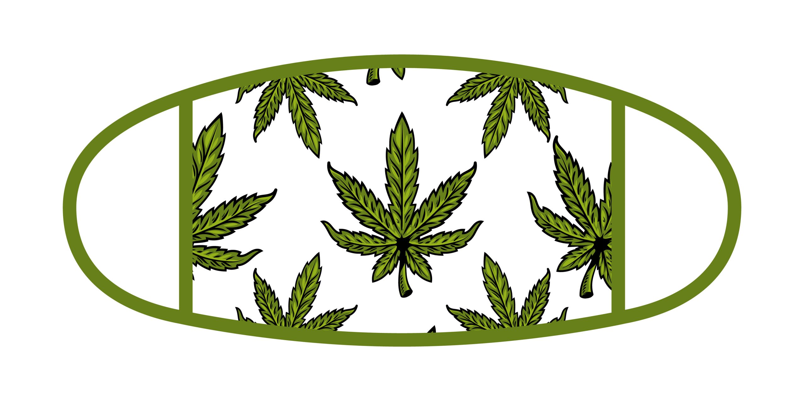 covid 19 face mask with marijuana leaves