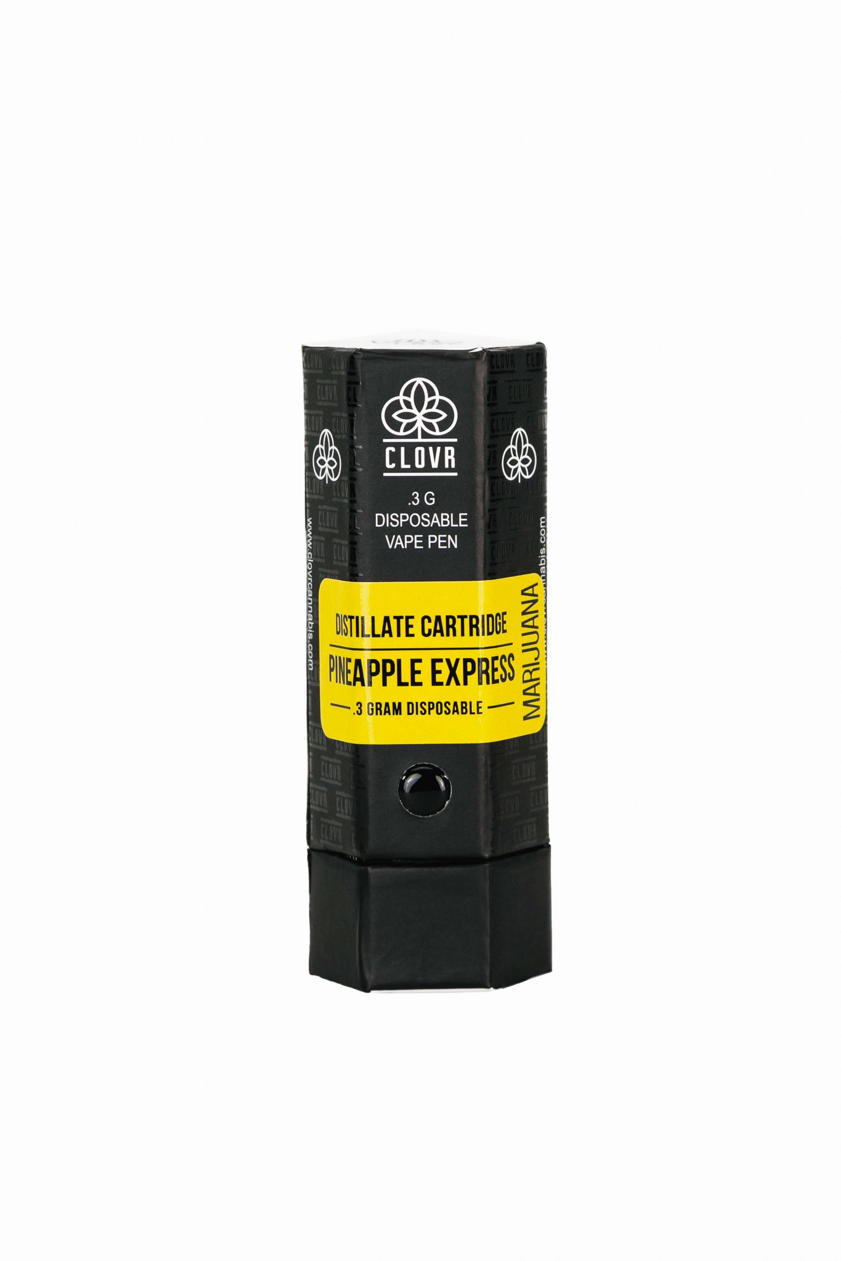 clovr marijuana distillate cartridge pineapple express packaging