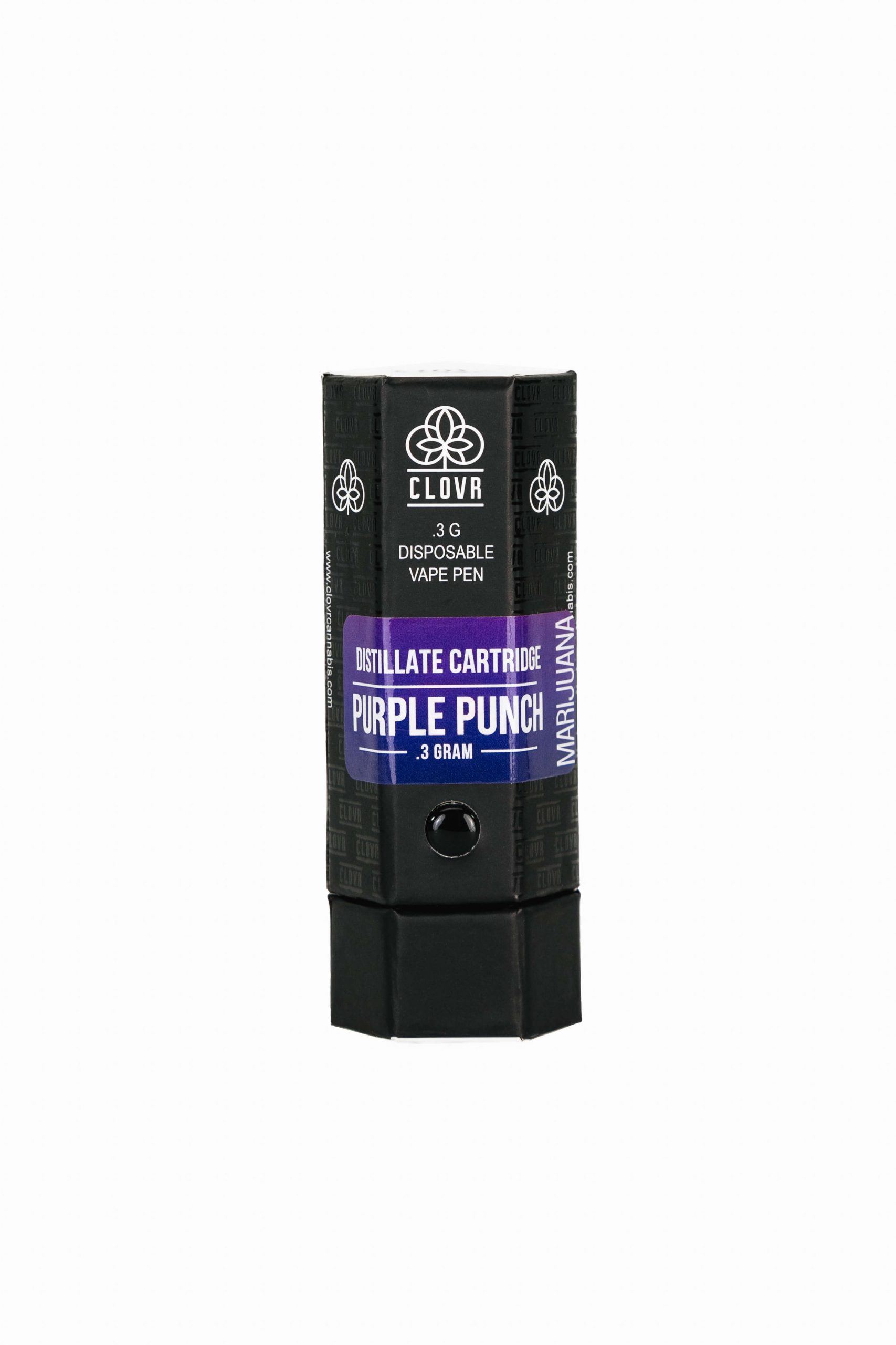 clovr marijuana distillate cartridge purple punch packaging