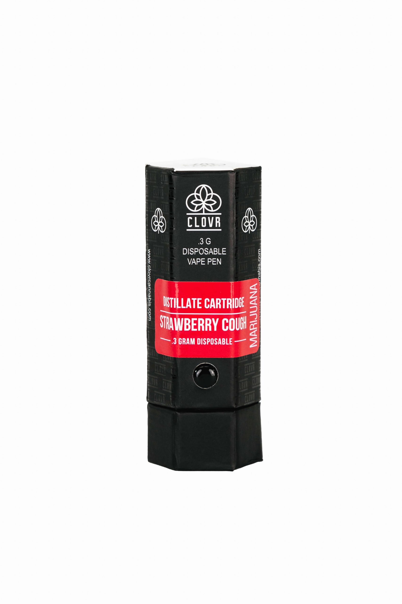 clovr marijuana distillate cartridge strawberry cough packaging
