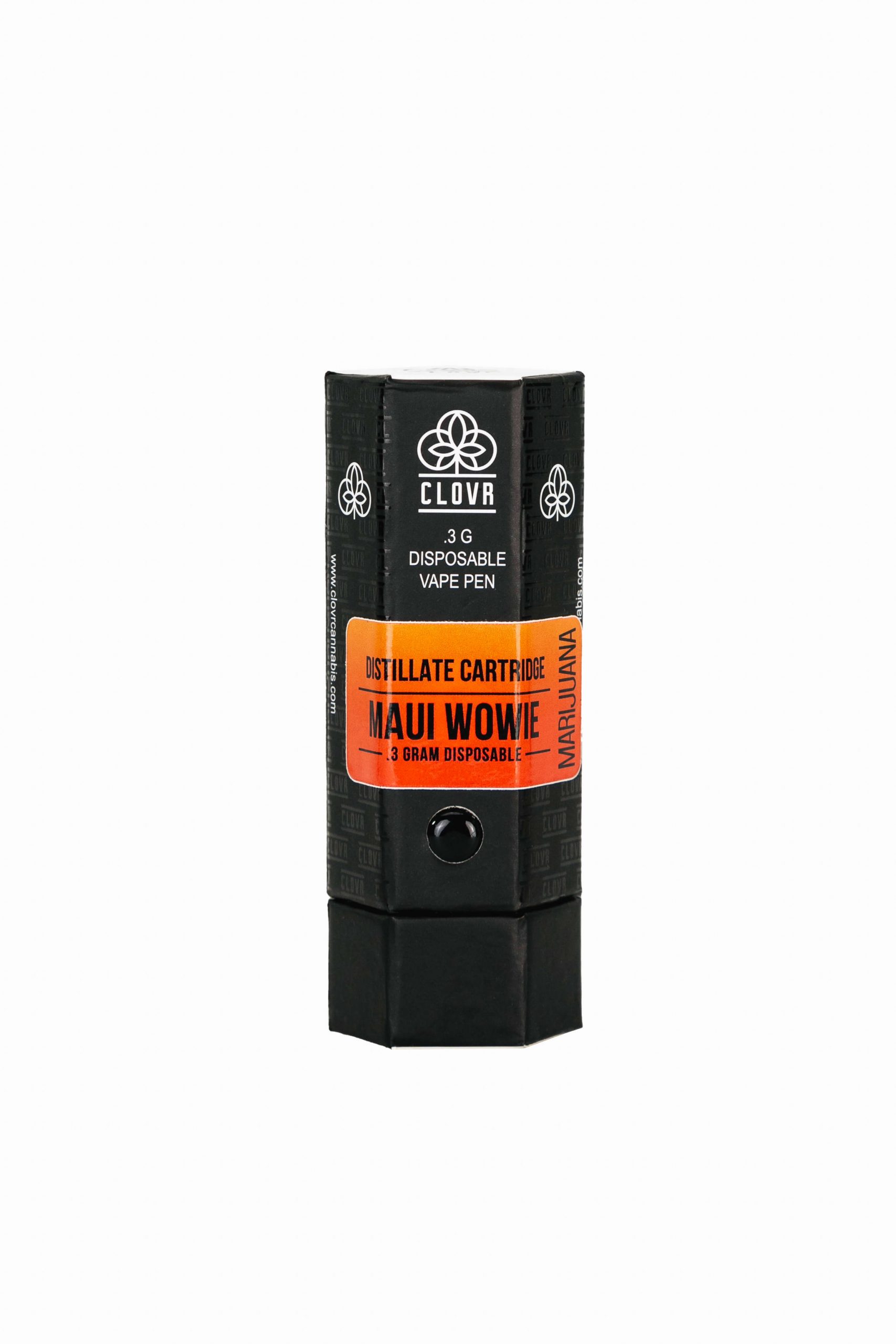 clovr marijuana distillate cartridge maui wowie packaging