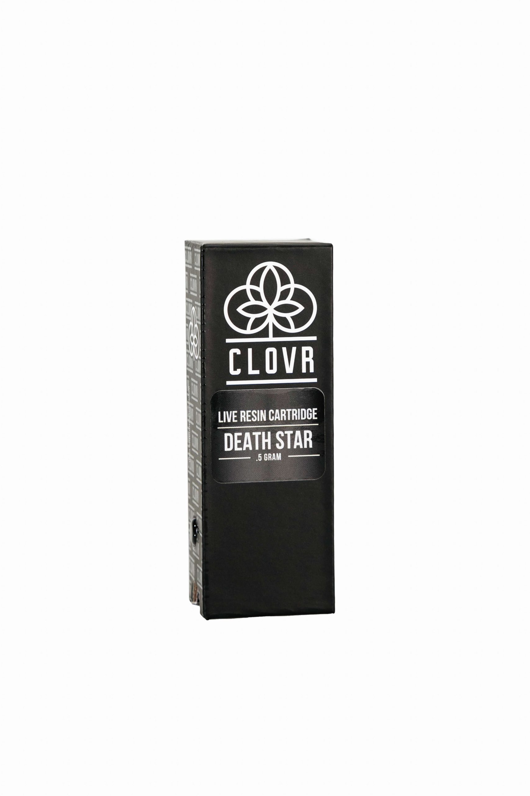 clovr marijuana live resin cartridge death star packaging