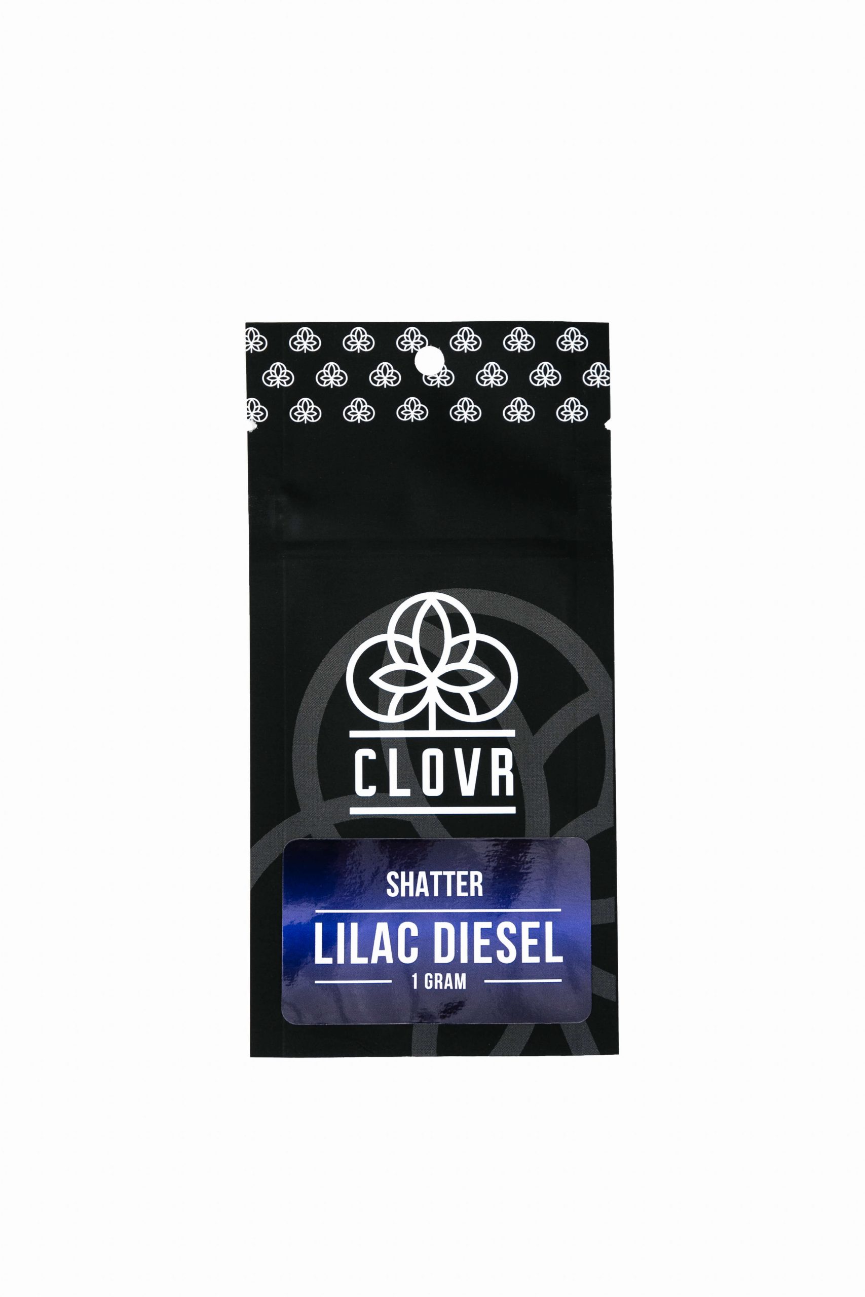 clovr marijuana shatter concentrate lilac diesel packaging