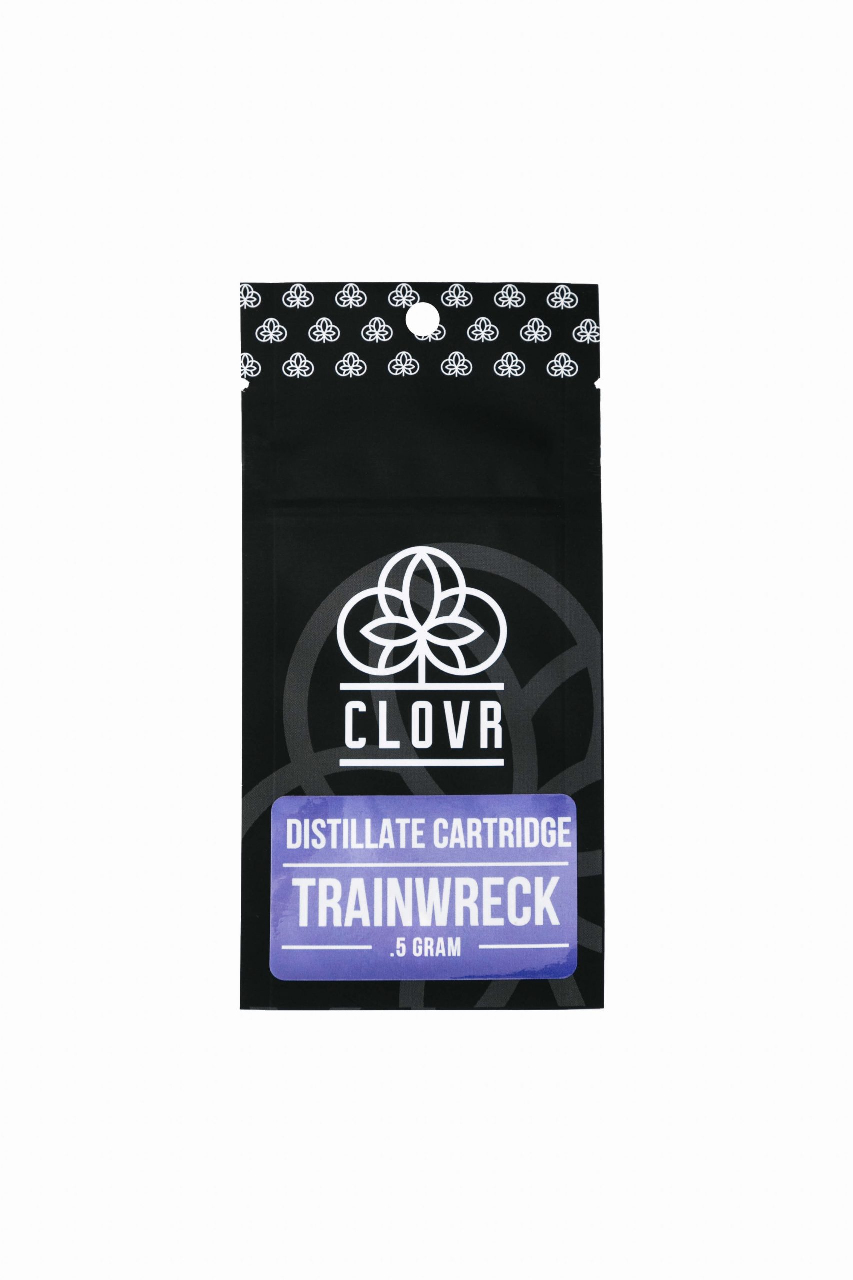 clovr marijuana distillate cartridge trainwreck packaging