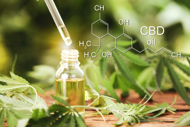 molecular diagram of cbd component next vile of canna oil