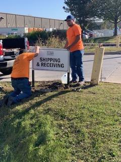 clovr shipping and receiving sign installation