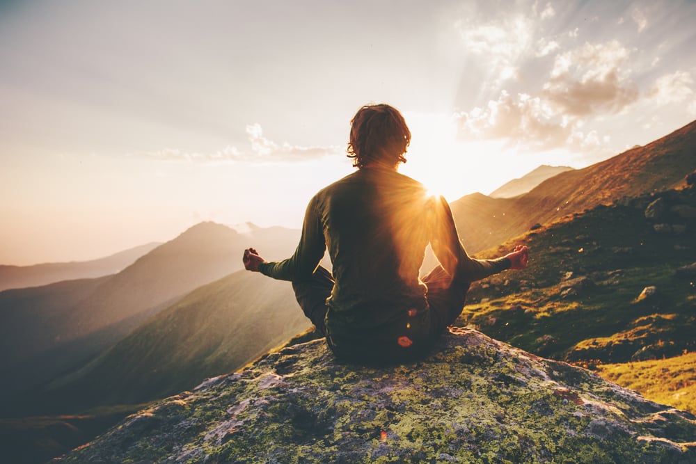 Man meditating yoga