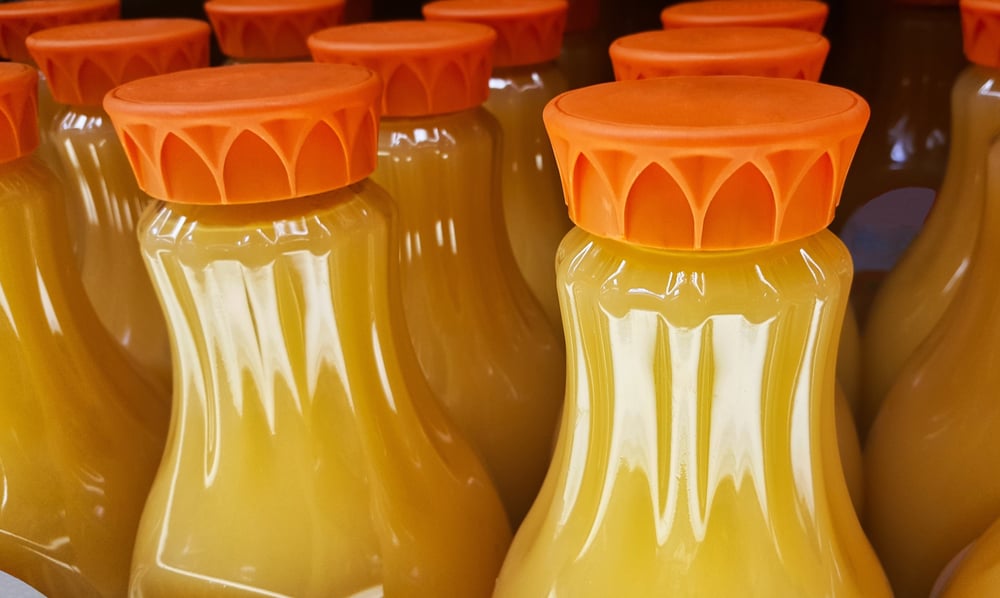 bottles of orange juice