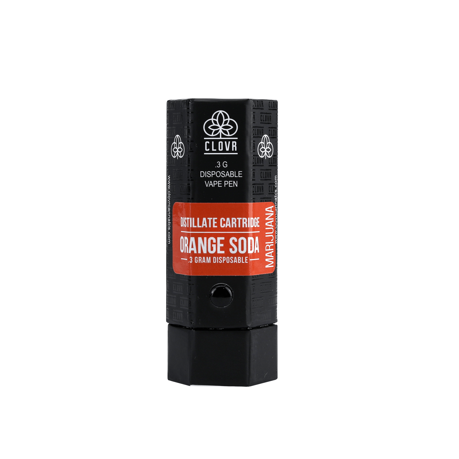 clovr marijuana distillate cartridge orange soda packaging