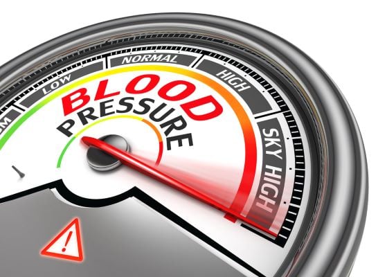 high blood pressure gauge on high