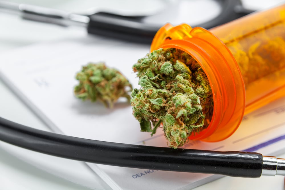 medical marijuana and a stethoscope