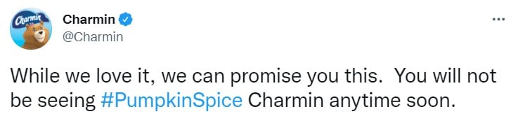 pumpkin spice charmin twitter response