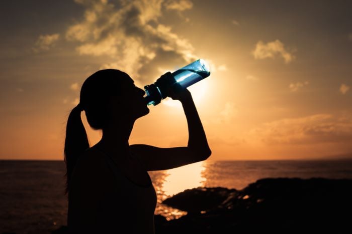 woman drinking water