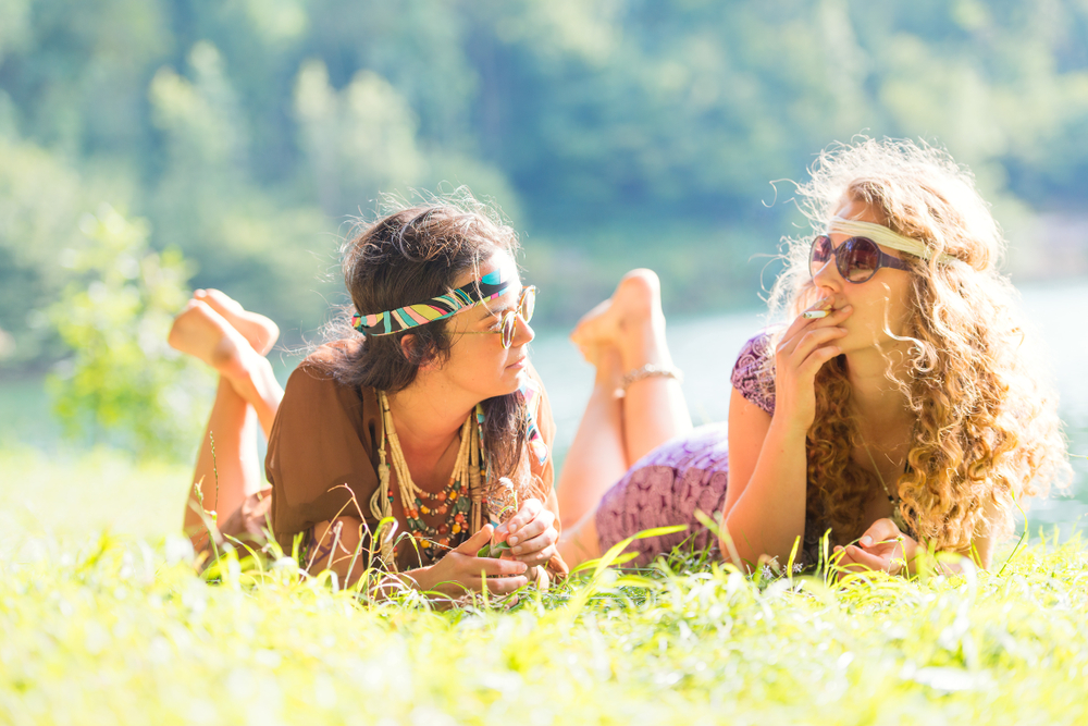 hippie stoners smoking marijuana