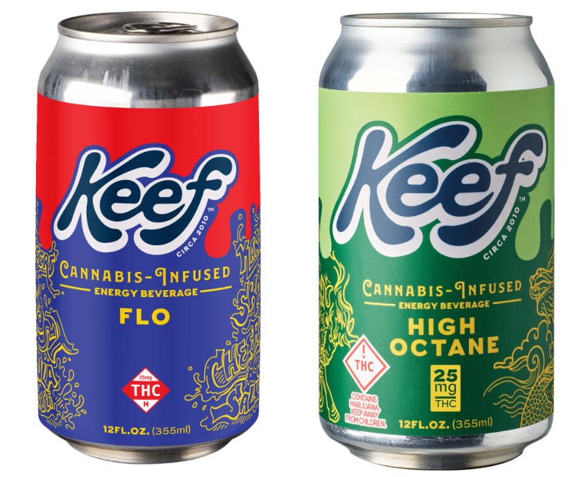 keef classic high octane and energy flow cannabis infused drinks