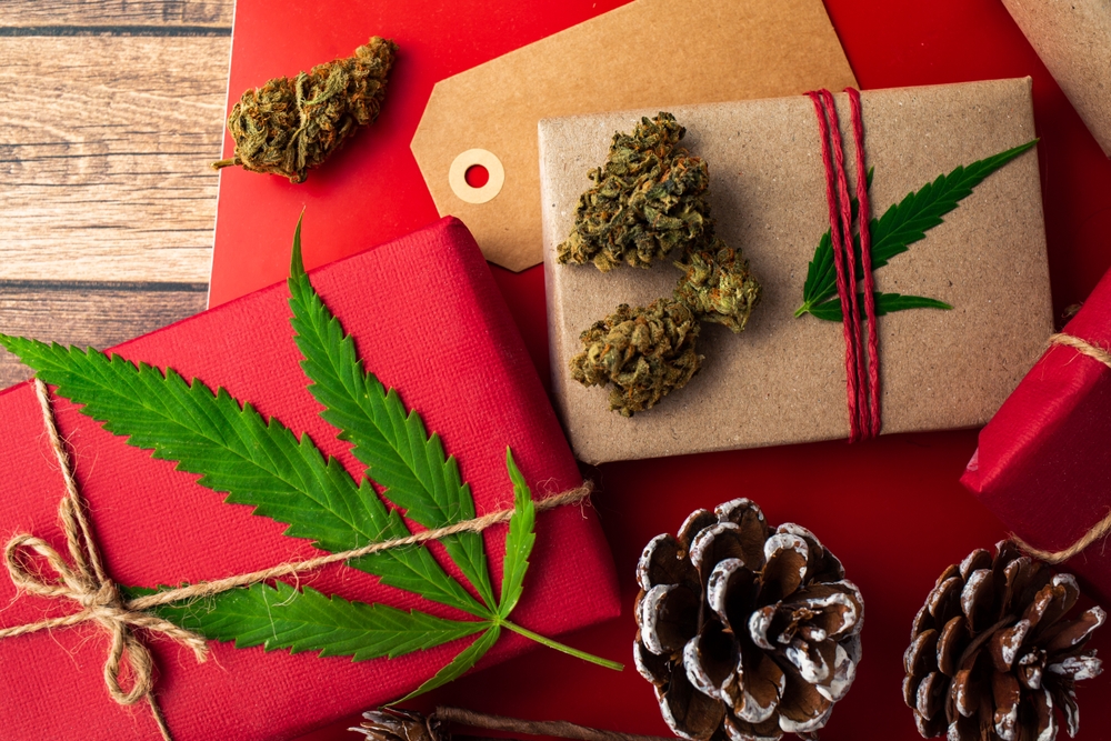 christmas packages with marijuana buds