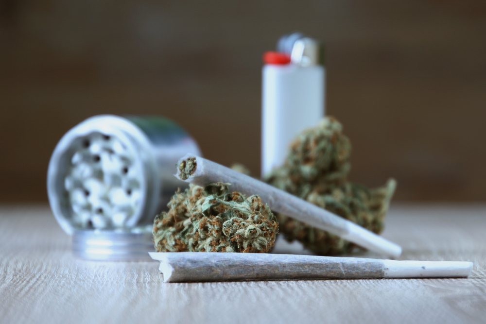 marijuana buds with joints