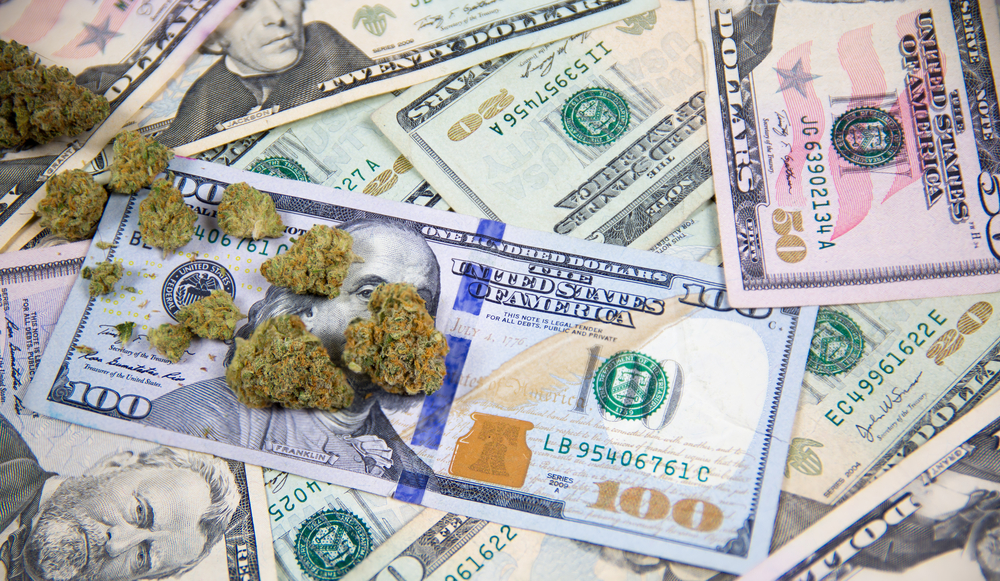 marijuana and dollar bills